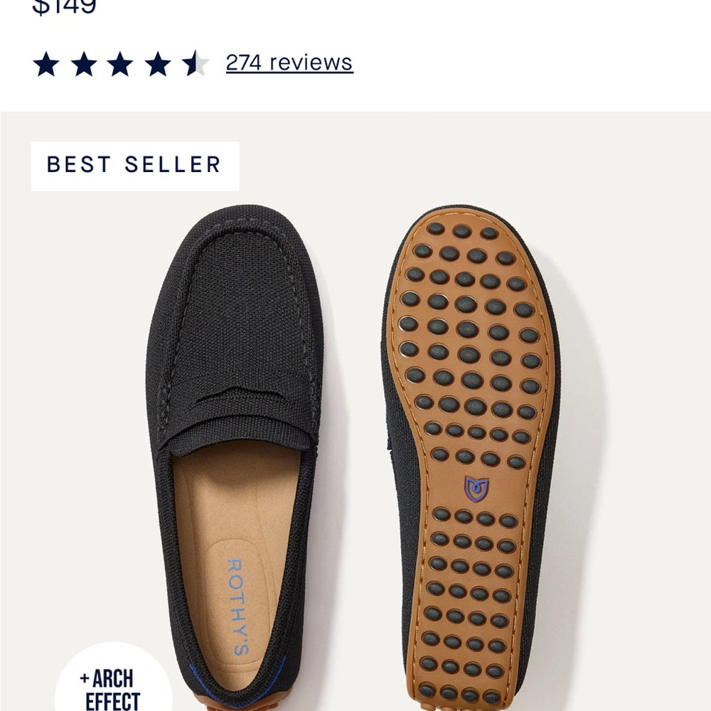 Rothy's Women’s Black Driving Moccasin Loafers